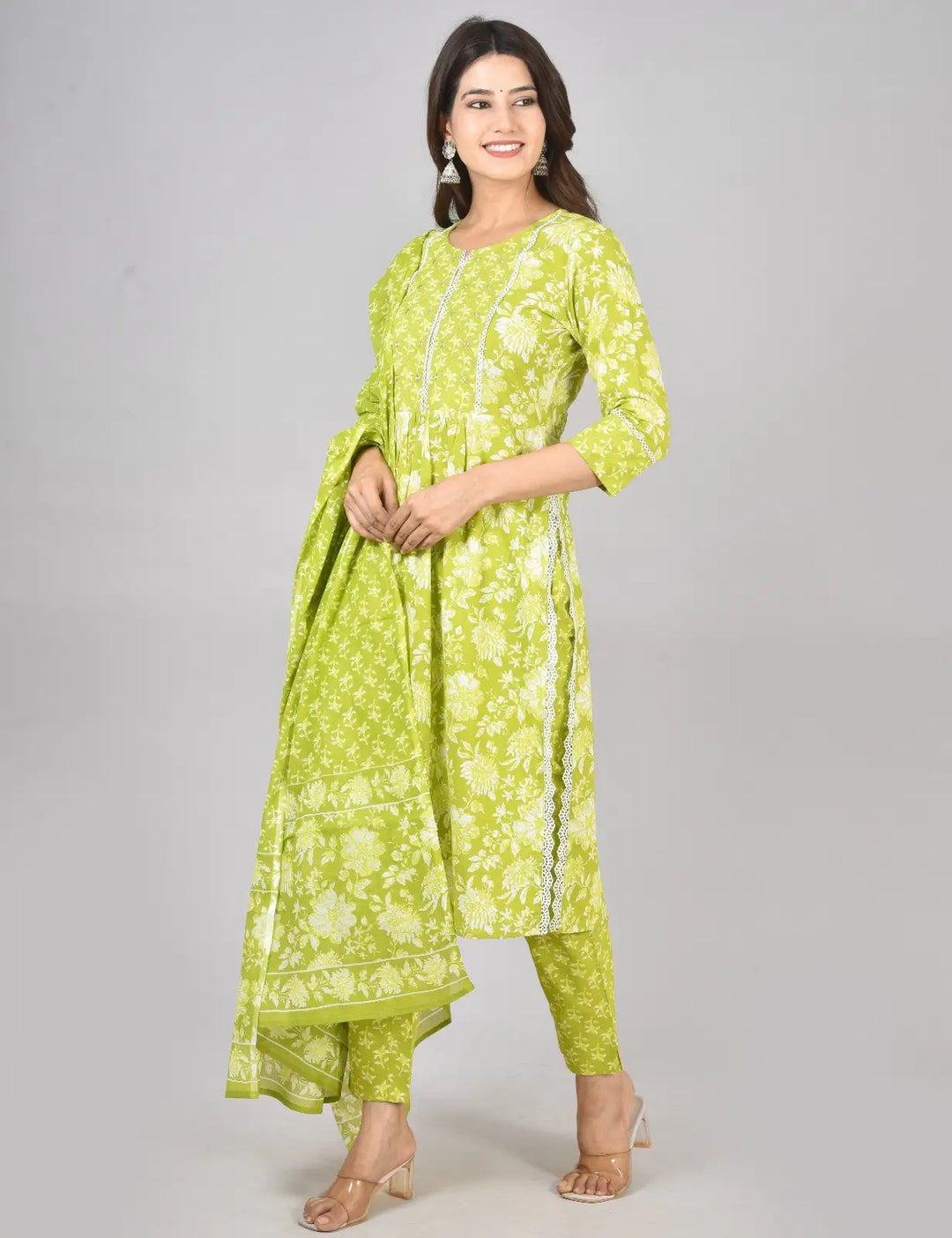 Lemon Green Kurti Set