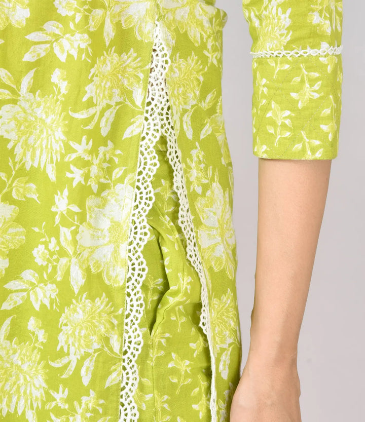 Lemon Green Kurti Set