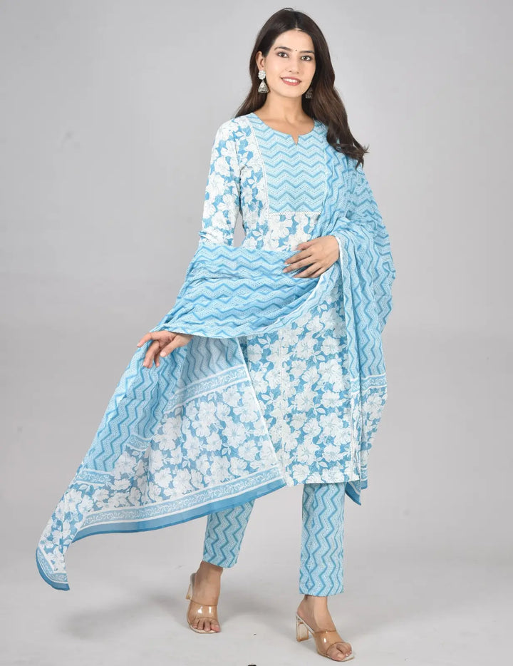 Sky Blue Kurti Set