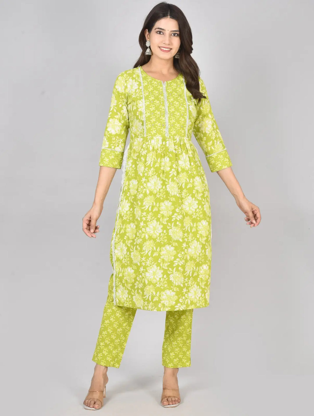 Lemon Green Kurti Set