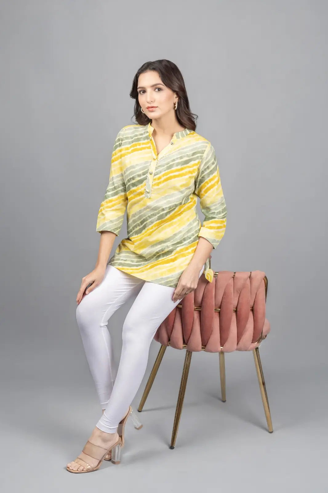 Leheriya printed short Kurti