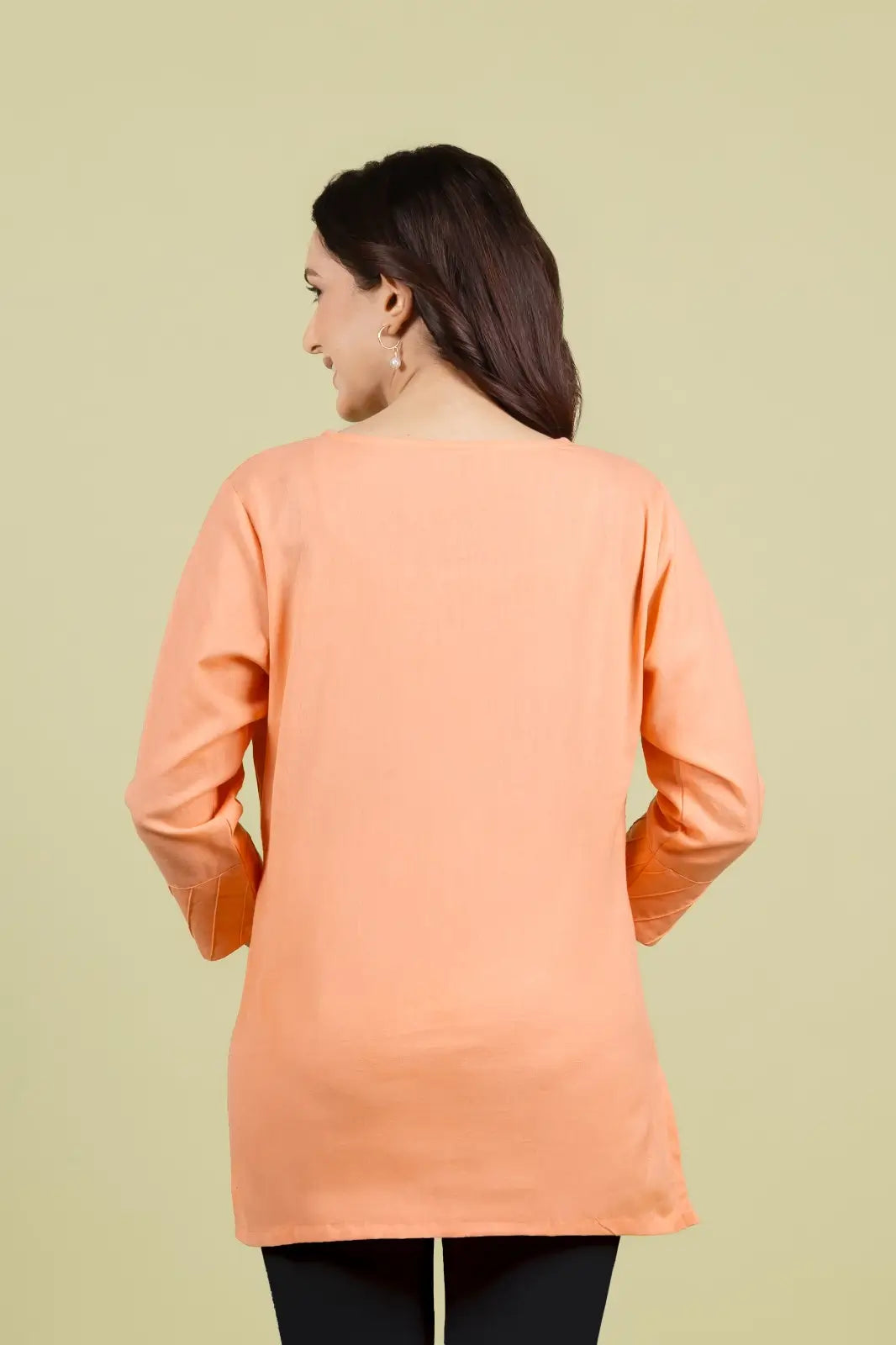 Coral Solid Straight Kurti