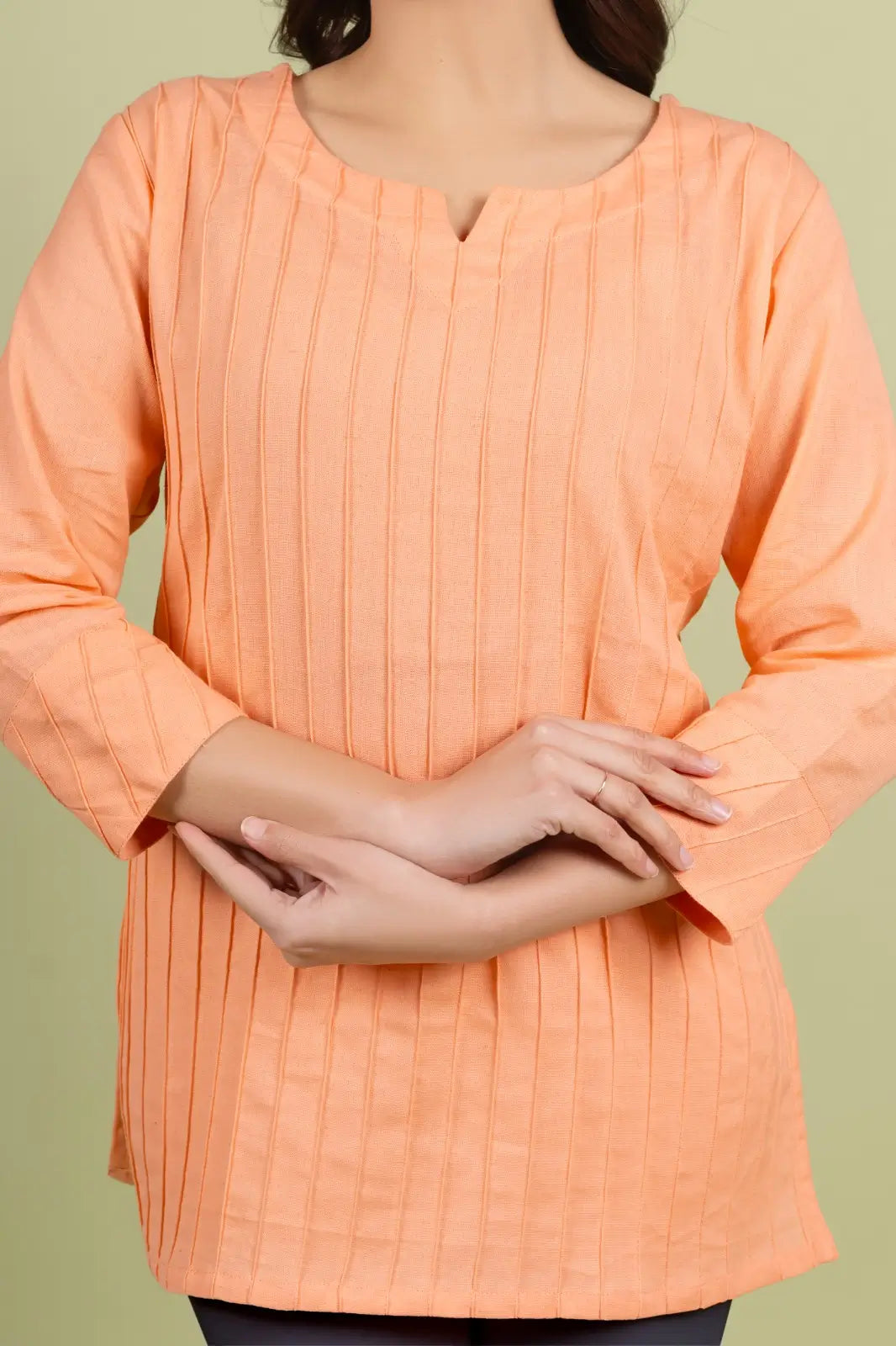 Coral Solid Straight Kurti