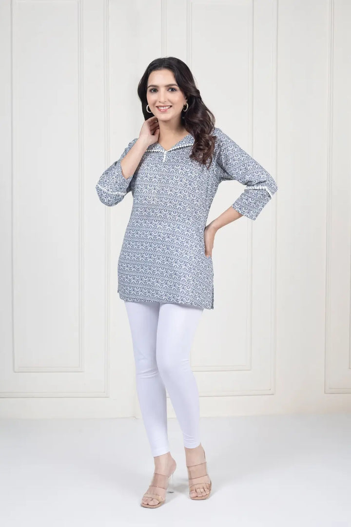 Mess Grey Straight Kurti