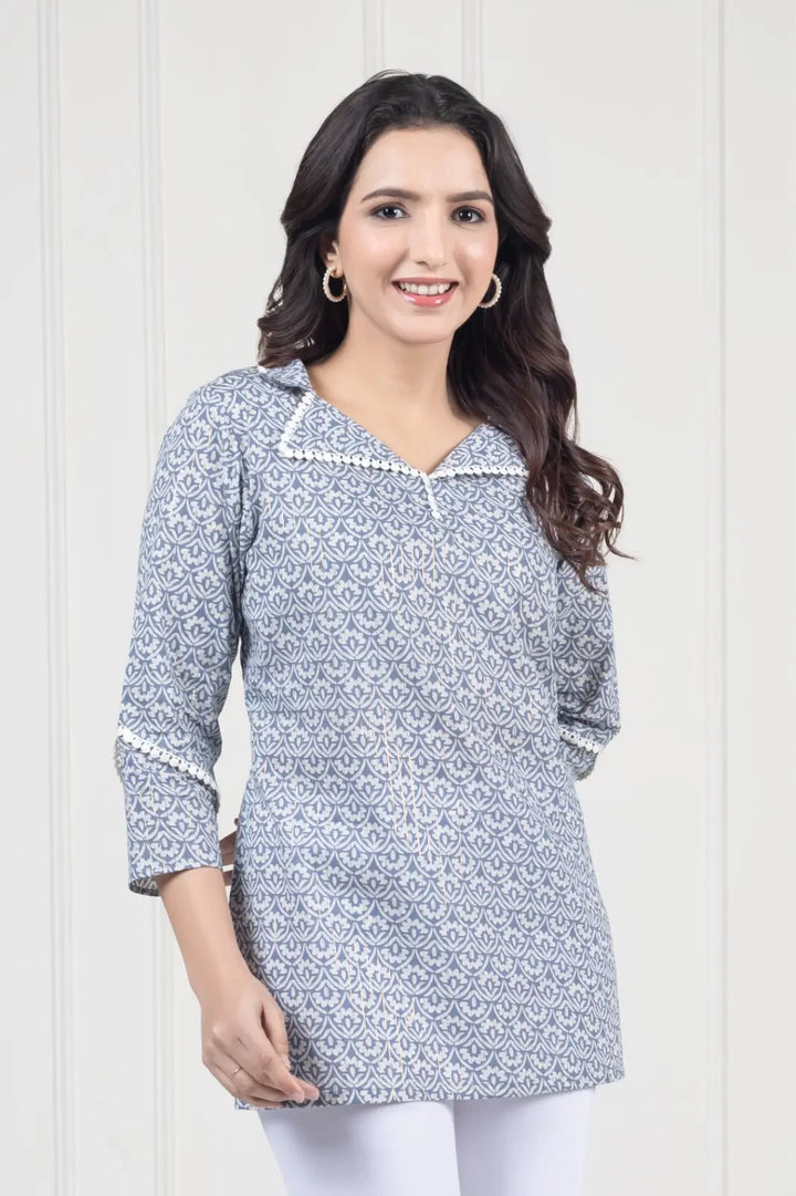 Mess Grey Straight Kurti