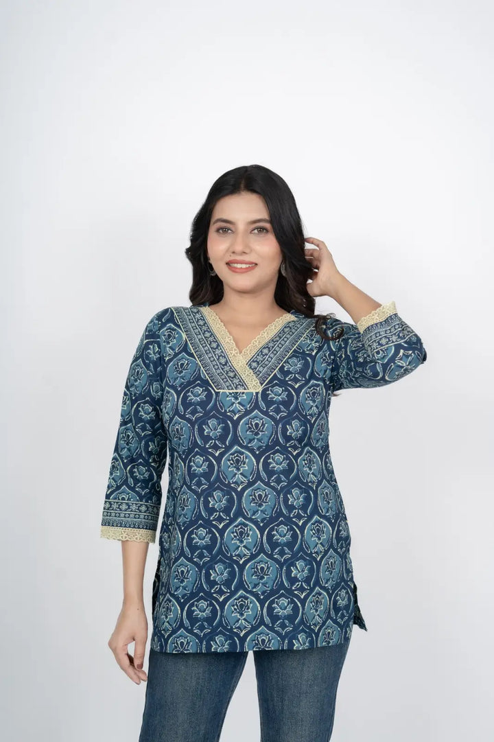 Indigo Blue Straight Kurti