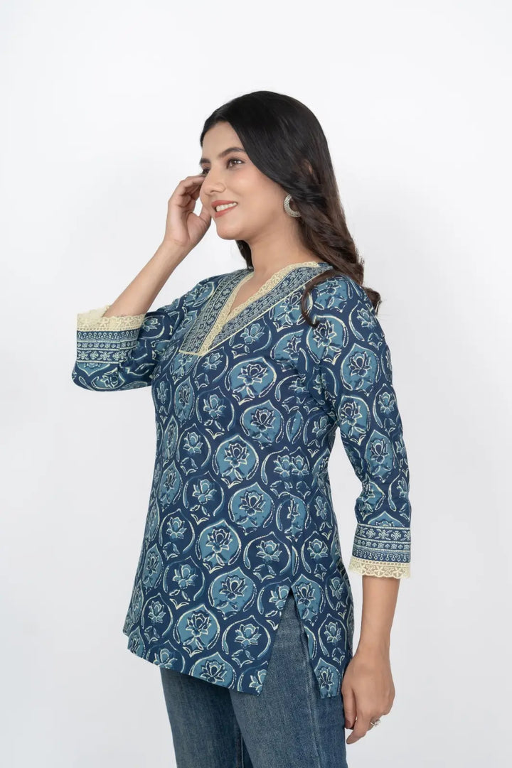 Indigo Blue Straight Kurti