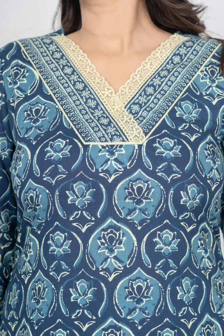 Indigo Blue Straight Kurti