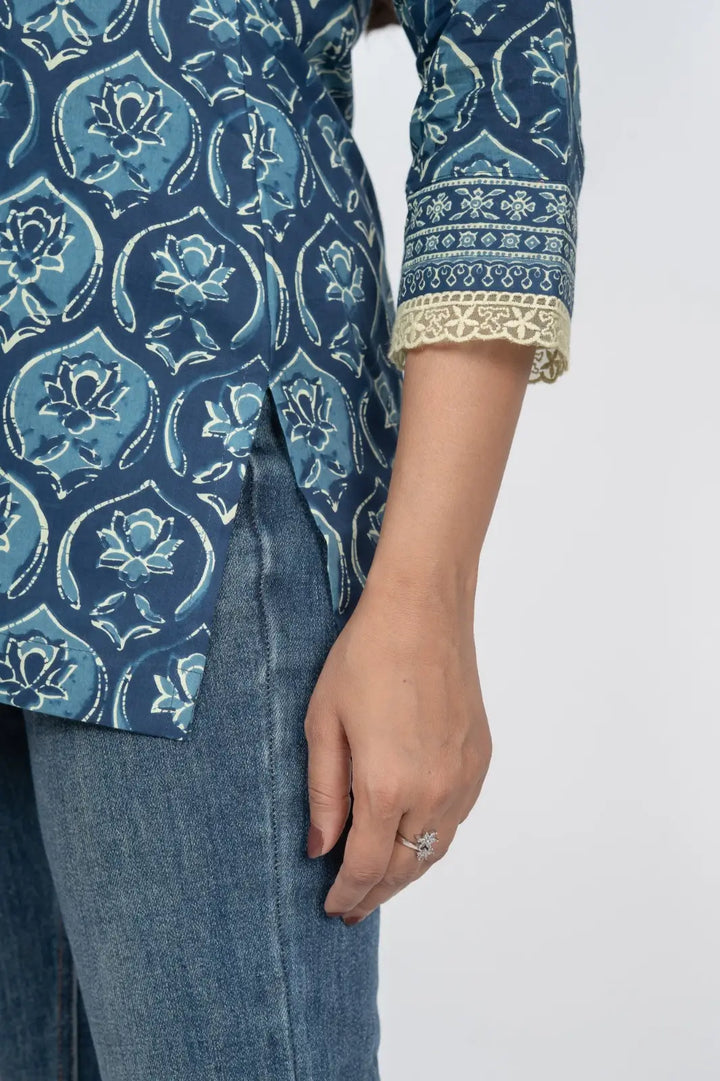 Indigo Blue Straight Kurti