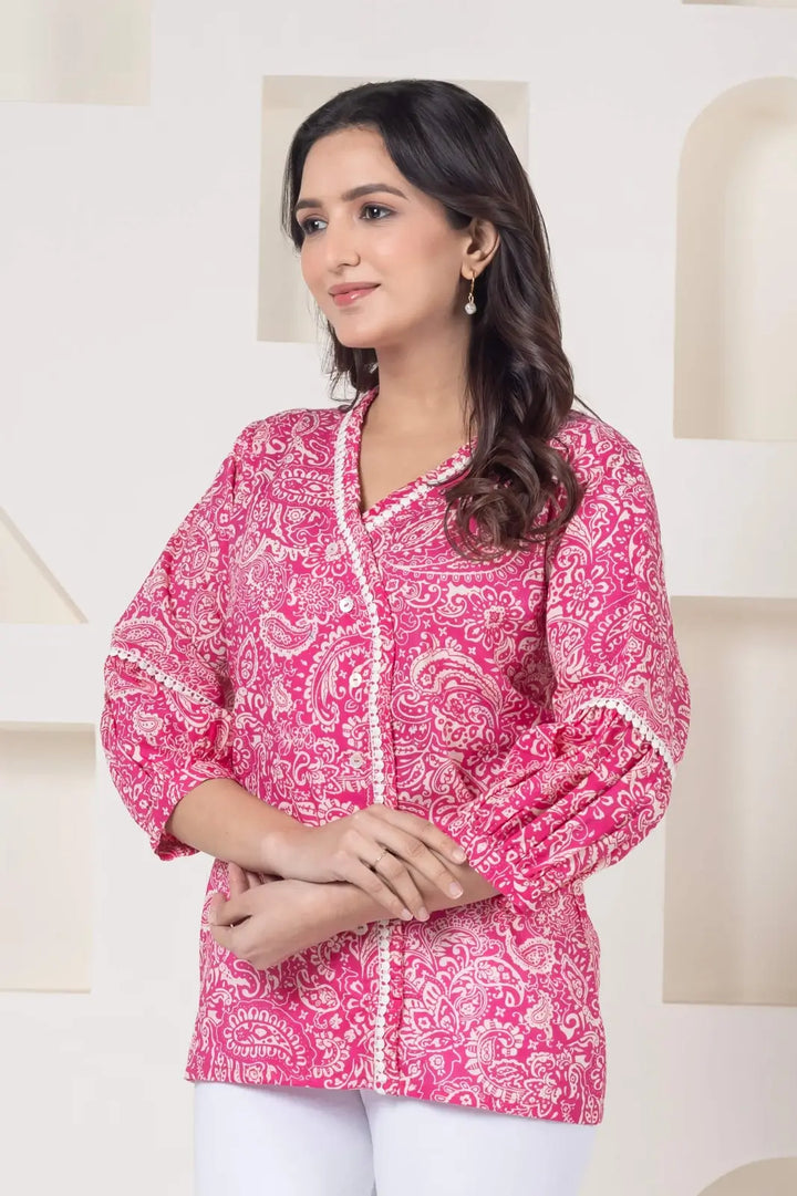 Pink Paisley Top