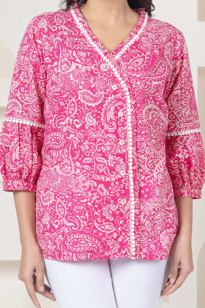 Pink Paisley Top