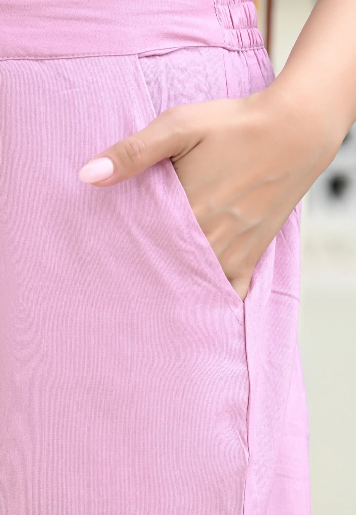 Orchid Pink Solid Palazzo