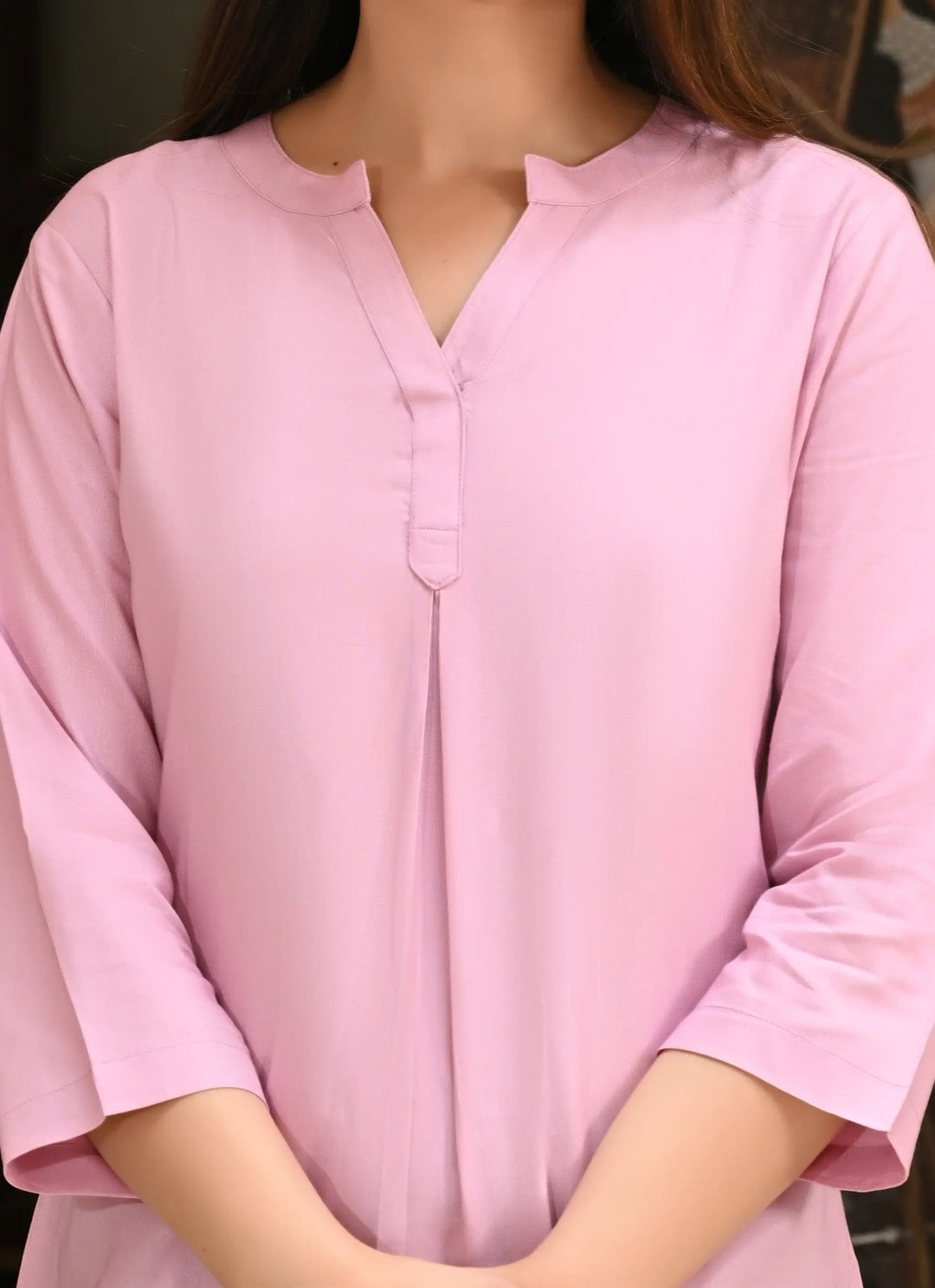 Orchid Pink Viscose Pleated Top