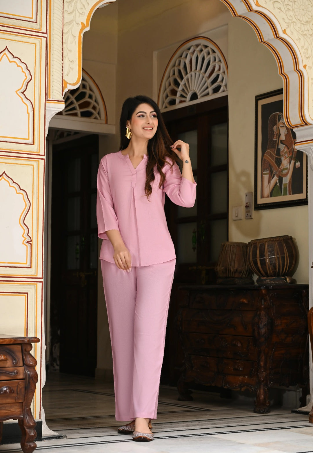 Orchid pink Viscose co-ord set