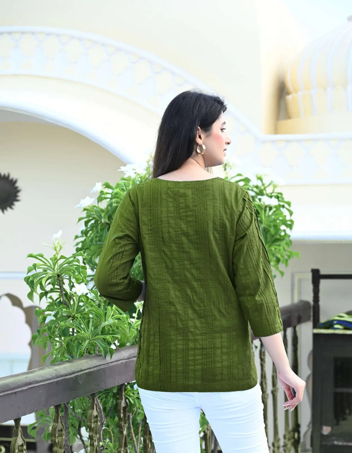 Green Everyday Cotton Kurti