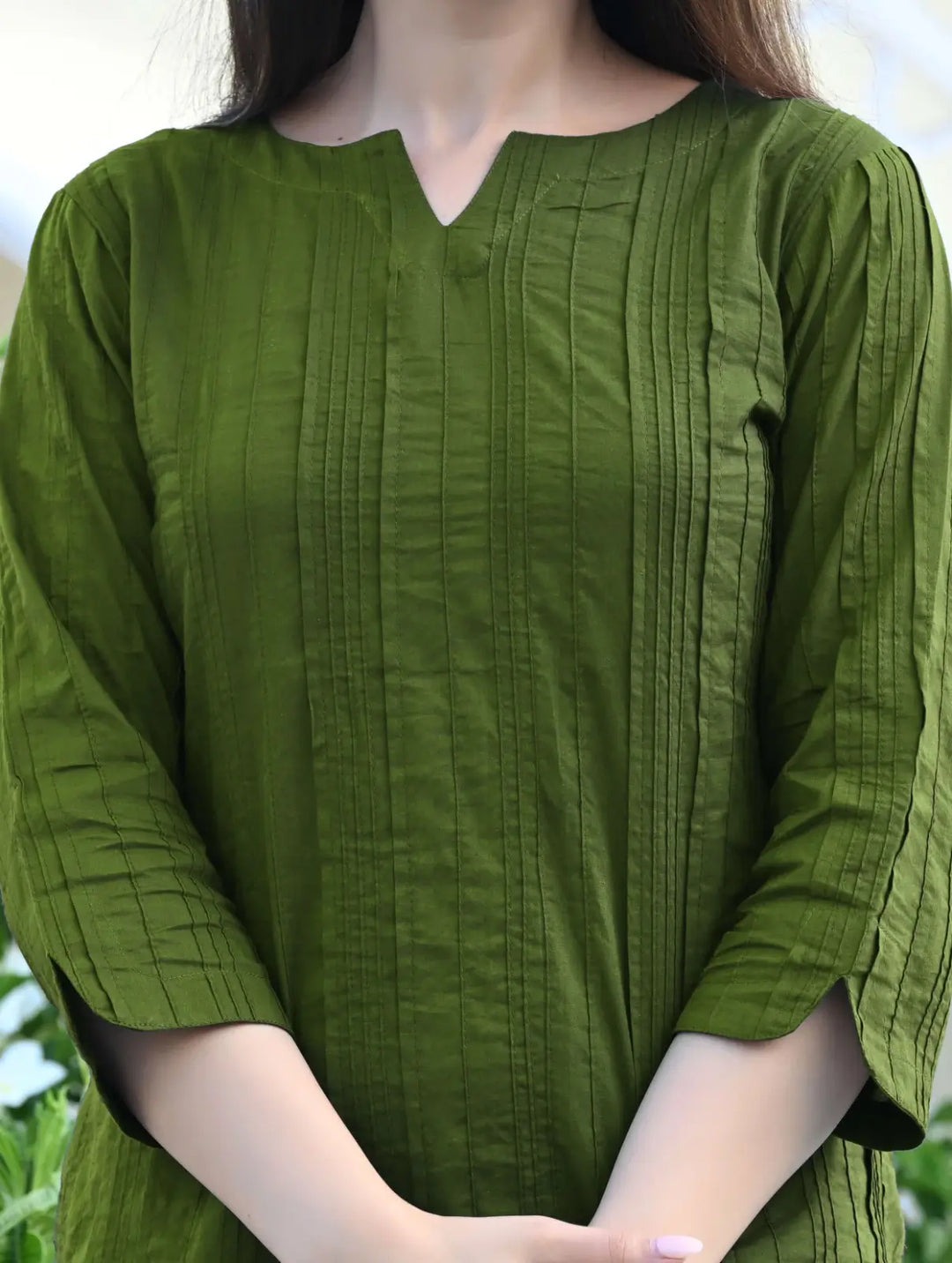 Green Everyday Cotton Kurti