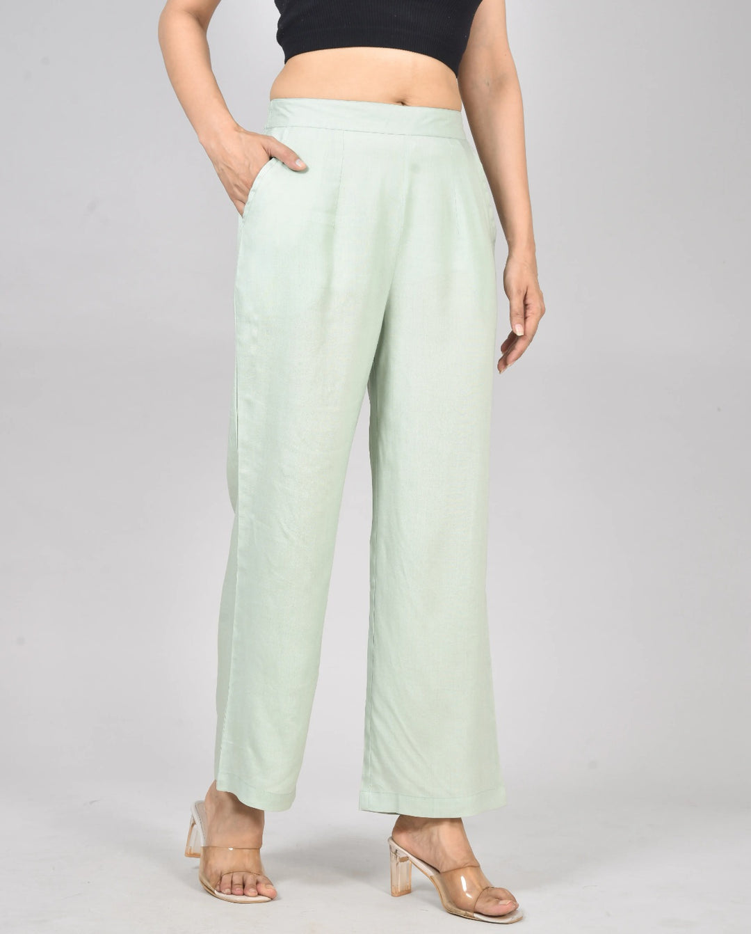 Pista Green Solid Palazzo