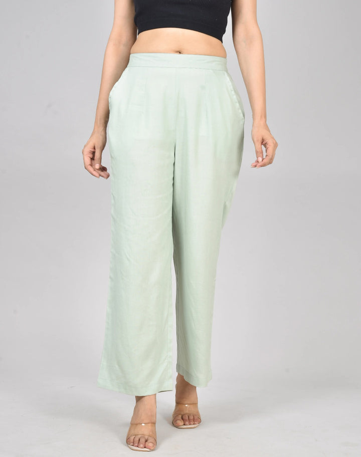 Pista Green Solid Palazzo
