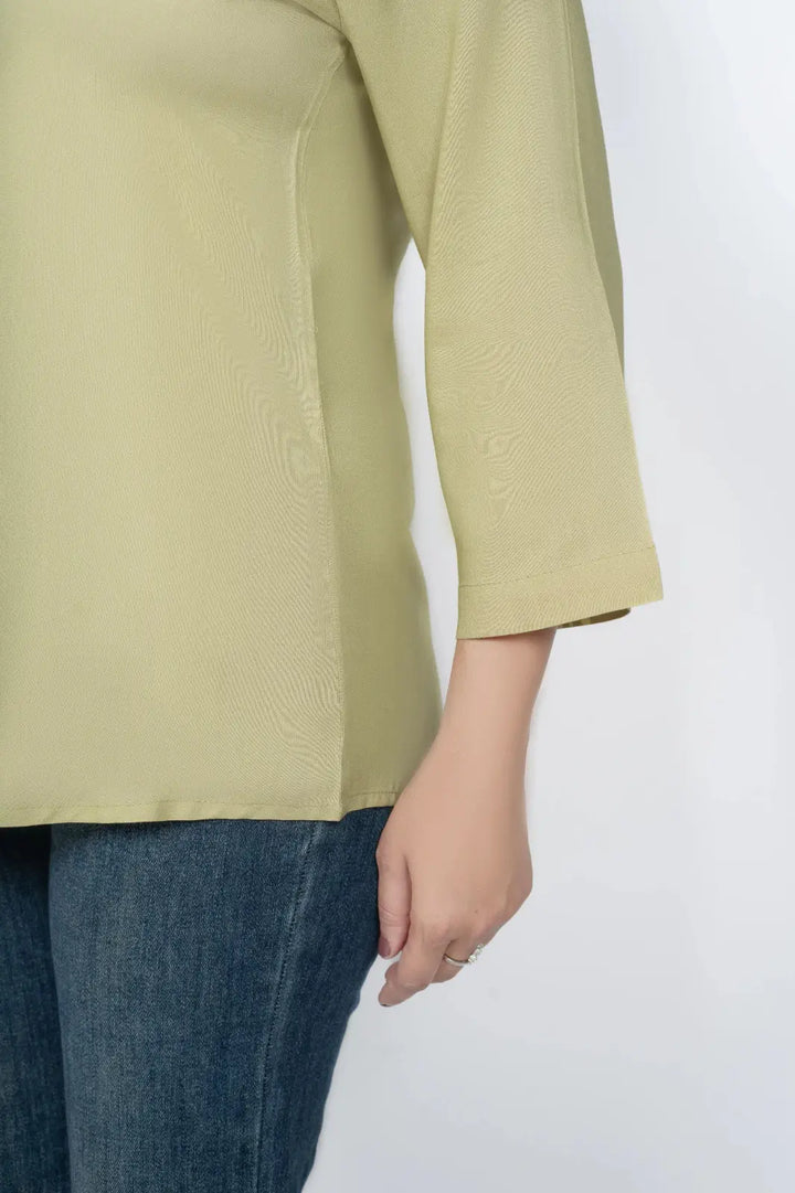 Viscose Pleated Top Combo – Olive Green & Blue Grey (Pack of 2)