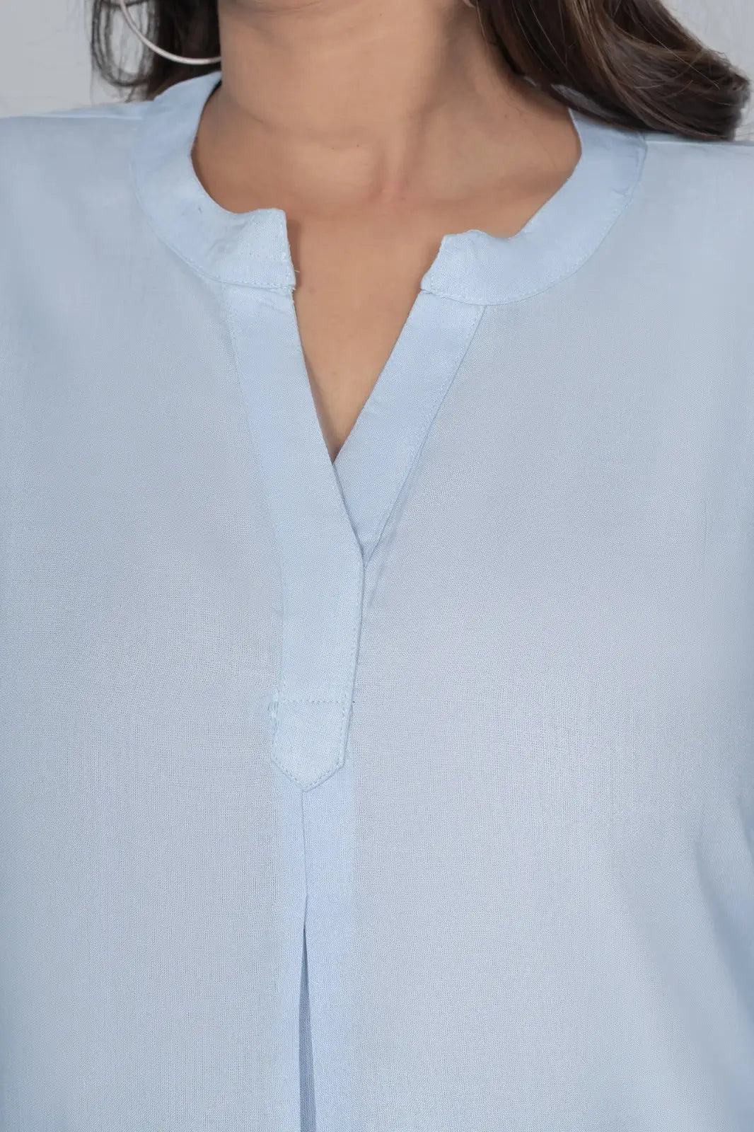 Viscose Pleated Top Combo – Powder Blue & White (Pack of 2)