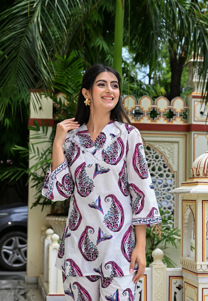 Paisley printed cotton co-ord set