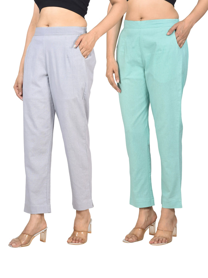 AIRY LINEN PANTS COMBO - (PACK OF 2)