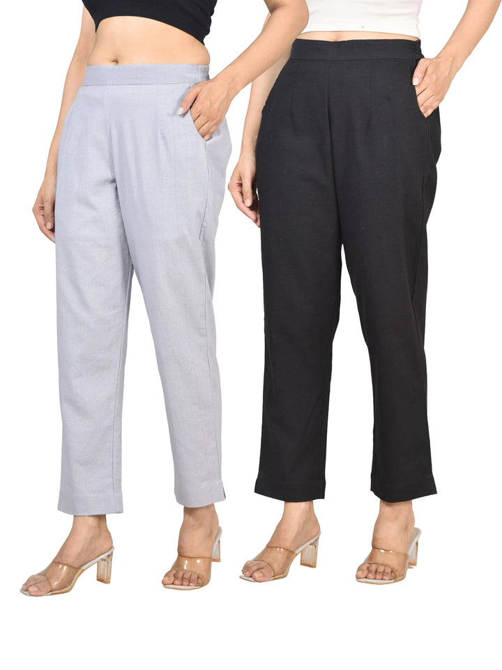 AIRY LINEN PANTS COMBO - (PACK OF 2)
