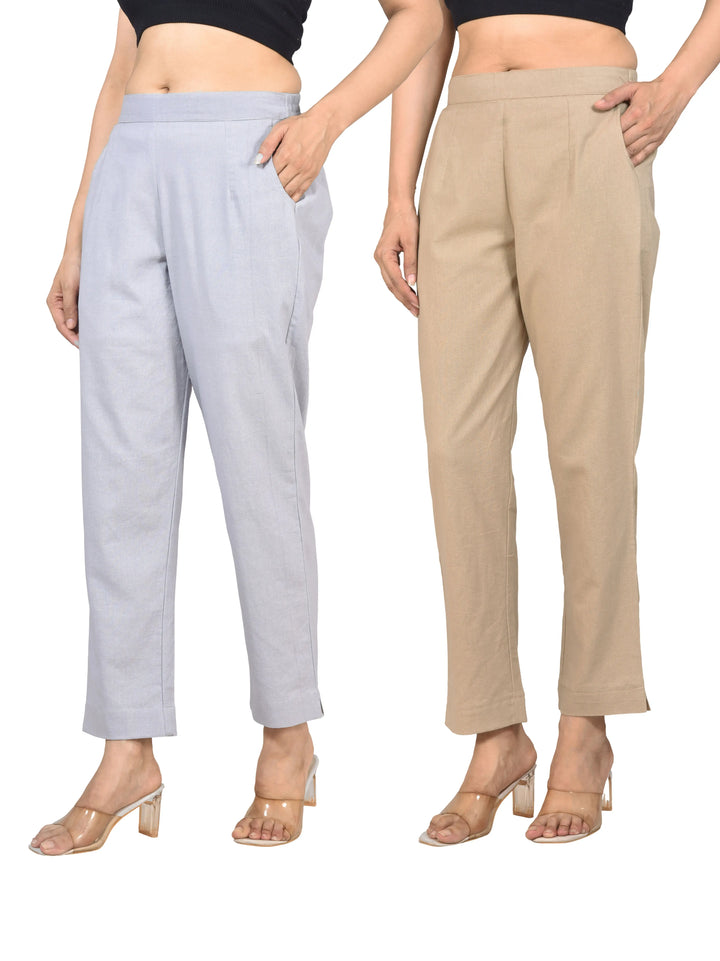 AIRY LINEN PANTS COMBO - (PACK OF 2)