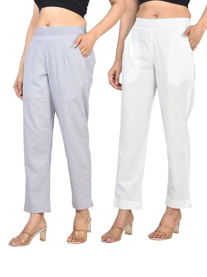 AIRY LINEN PANTS COMBO - (PACK OF 2)