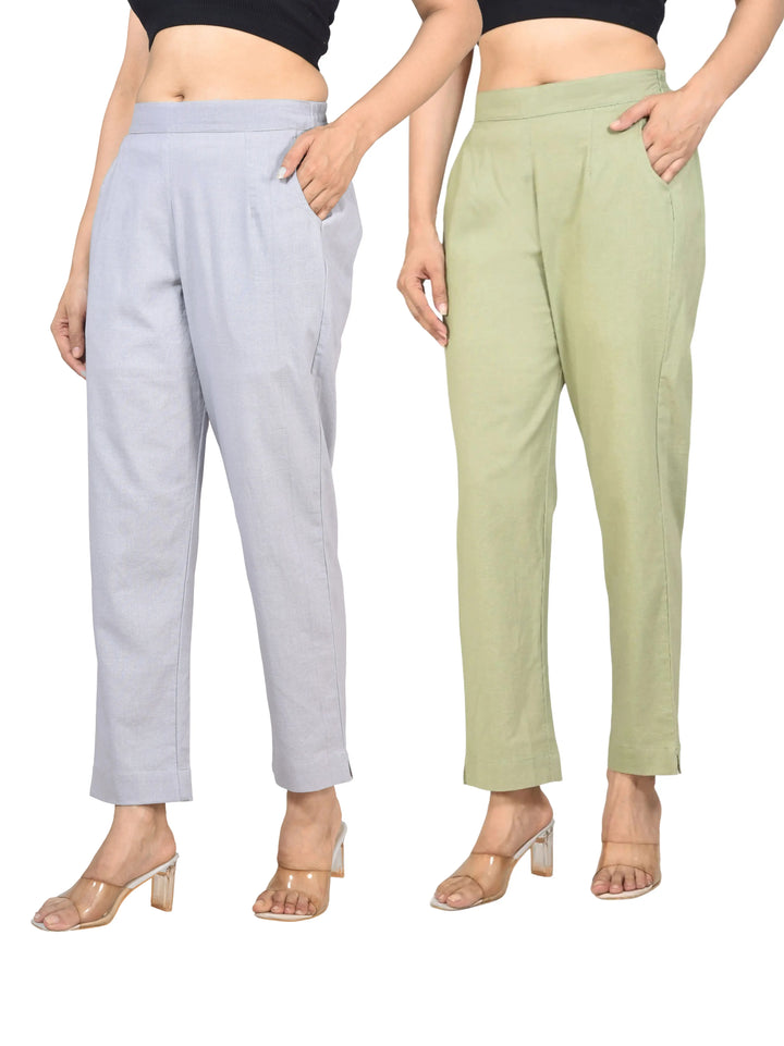 AIRY LINEN PANTS COMBO - (PACK OF 2)