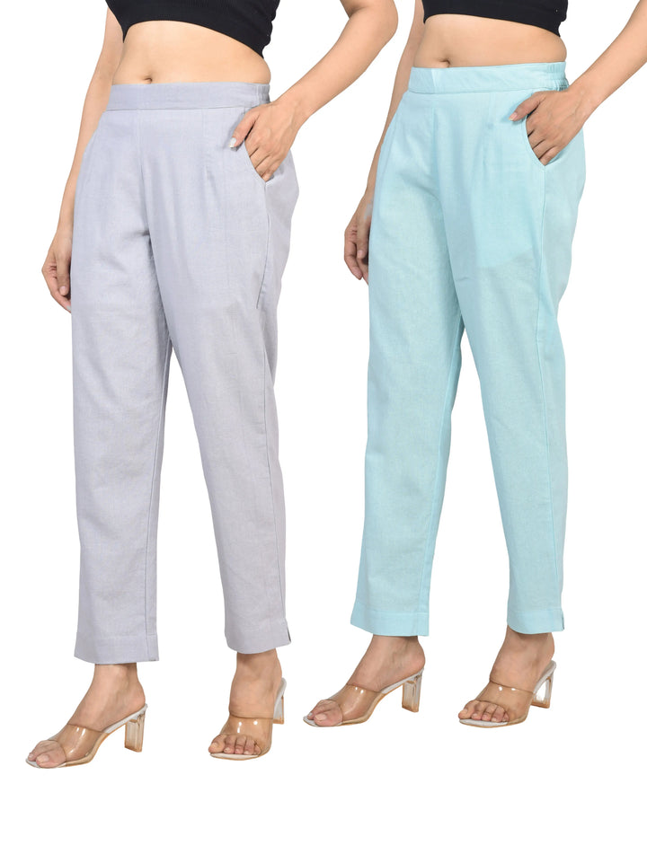 AIRY LINEN PANTS COMBO - (PACK OF 2)