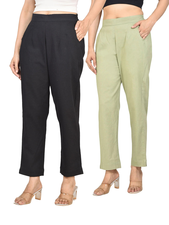 AIRY LINEN PANTS COMBO - (PACK OF 2)