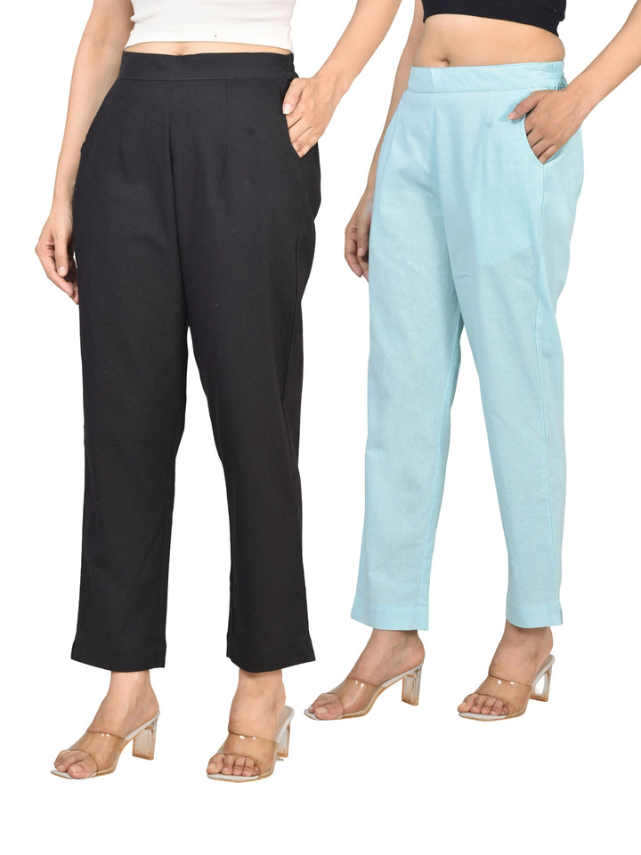 AIRY LINEN PANTS COMBO - (PACK OF 2)