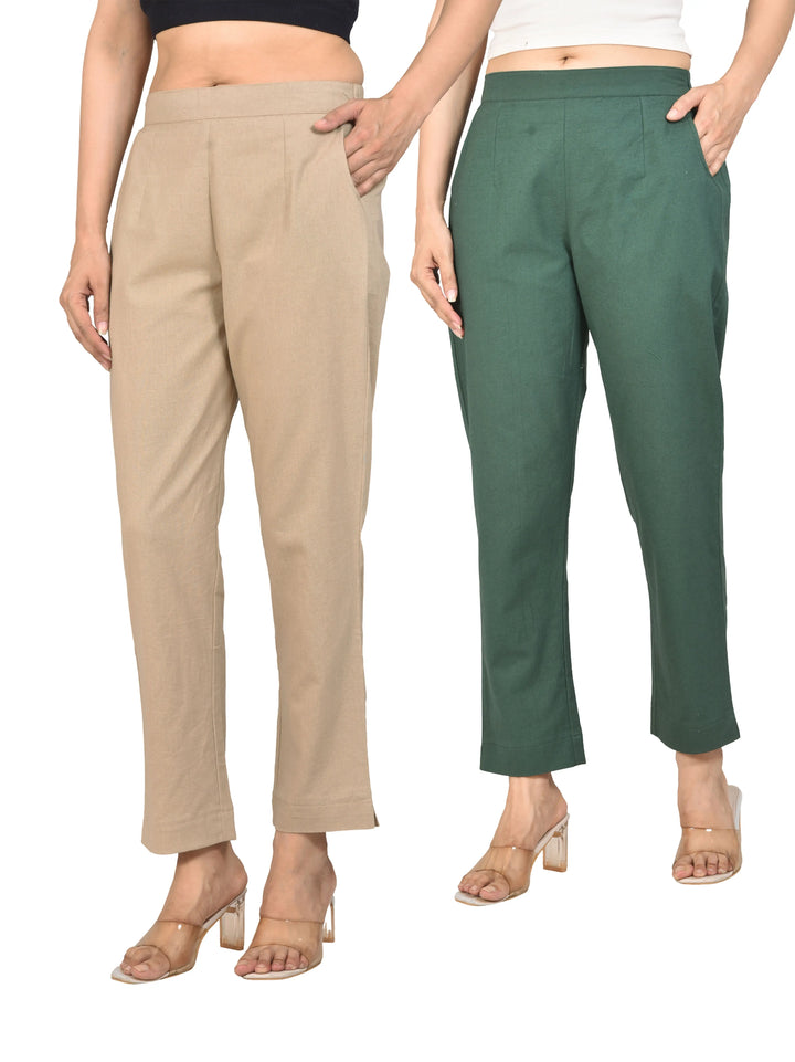AIRY LINEN PANTS COMBO - (PACK OF 2)