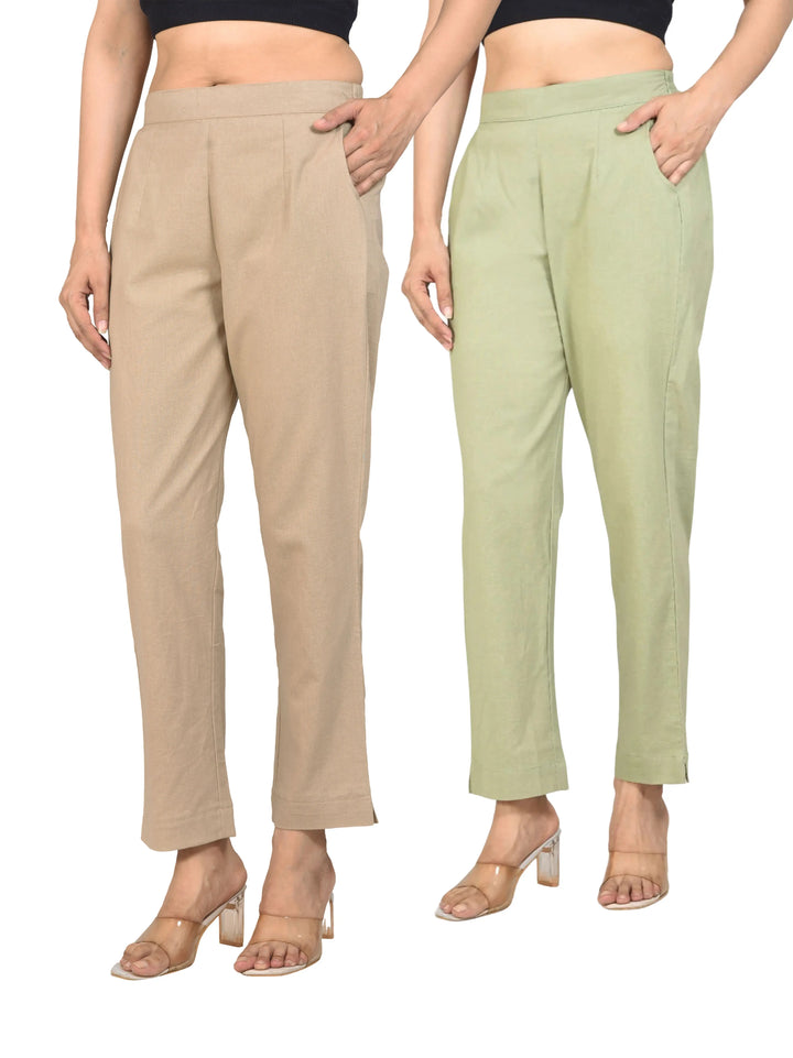 AIRY LINEN PANTS COMBO - (PACK OF 2)