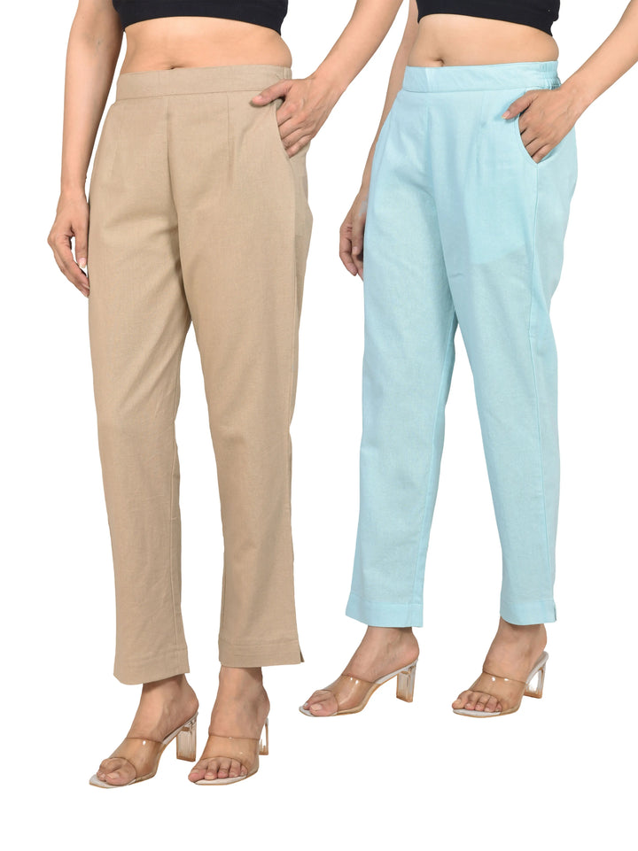 AIRY LINEN PANTS COMBO - (PACK OF 2)