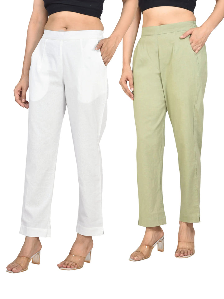 AIRY LINEN PANTS COMBO - (PACK OF 2)