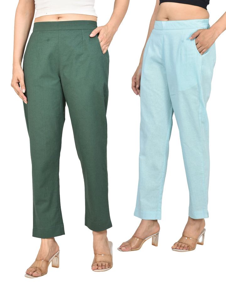 AIRY LINEN PANTS COMBO - (PACK OF 2)