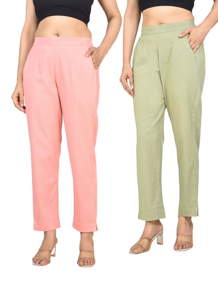 AIRY LINEN PANTS COMBO - (PACK OF 2)