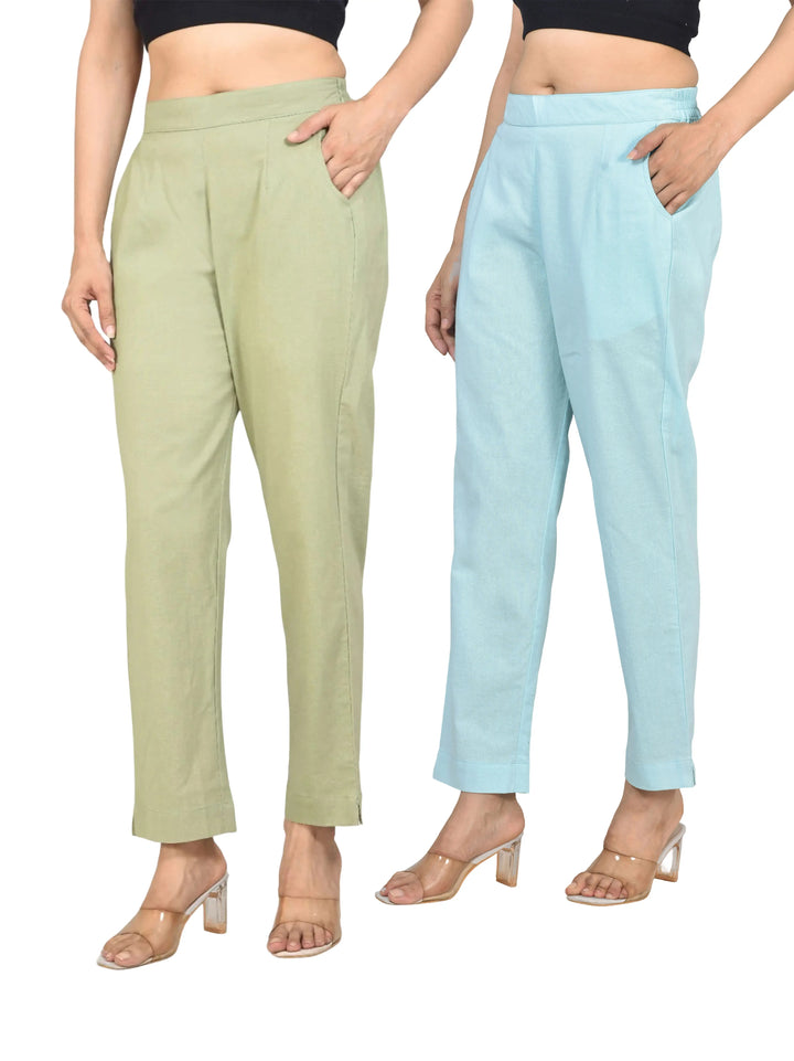 AIRY LINEN PANTS COMBO - (PACK OF 2)