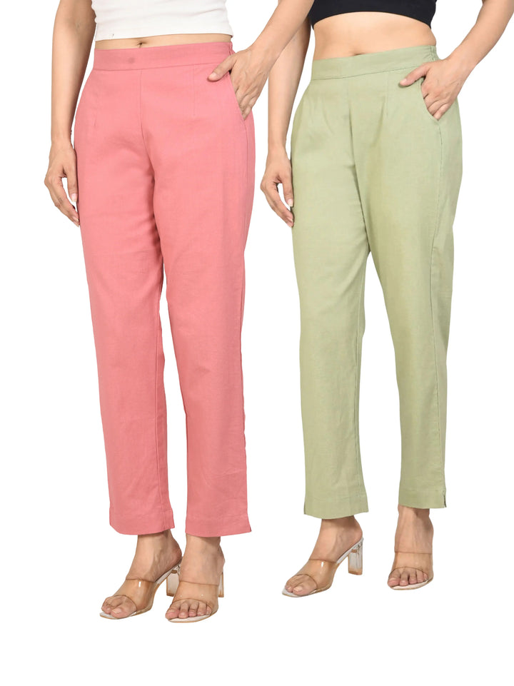 AIRY LINEN PANTS COMBO - (PACK OF 2)